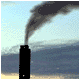 Smoke stack at night